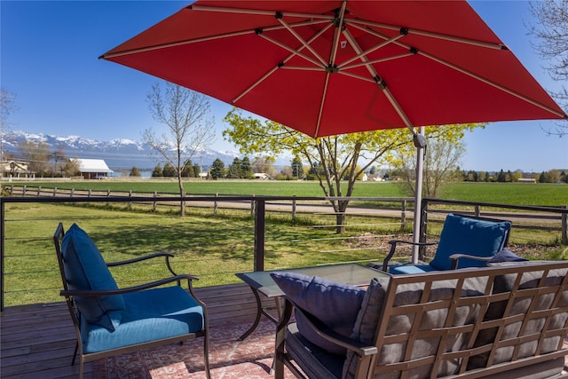 33766 W Shore Dr, Polson, MT 59860 - wooden deck with a view of rural / pastoral area