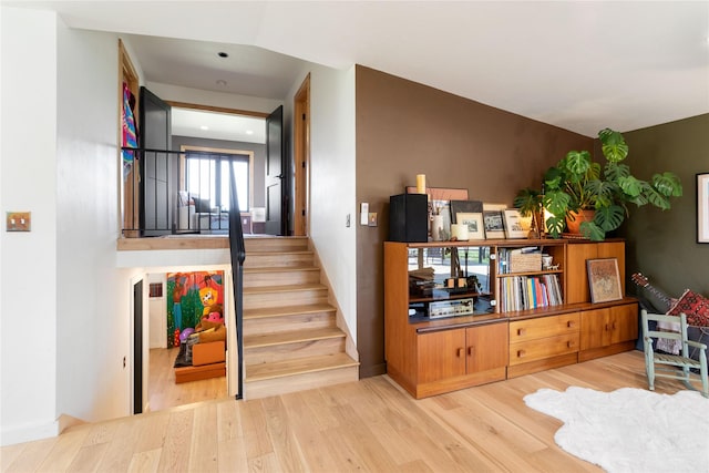 33766 W Shore Dr, Polson, MT 59860 - stairway with wood finished floors