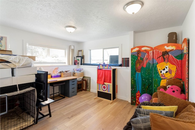 33766 W Shore Dr, Polson, MT 59860 - home office with wood finished floors and a textured ceiling