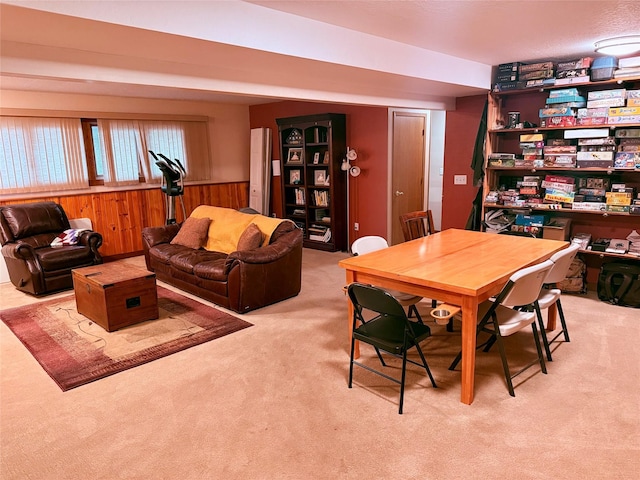 dining area featuring carpet floors