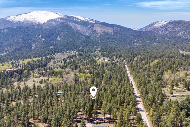 303 Wyant Ln, Hamilton, MT 59840 - drone / aerial view of a heavily wooded area and a mountainous background