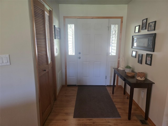 foyer featuring light wood-type flooring
