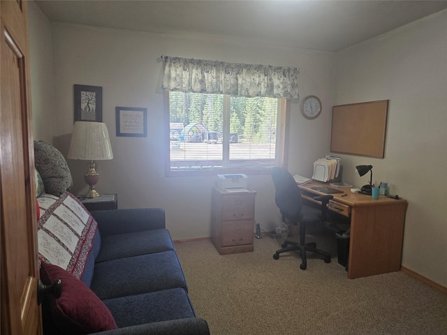 office area with carpet floors and baseboards