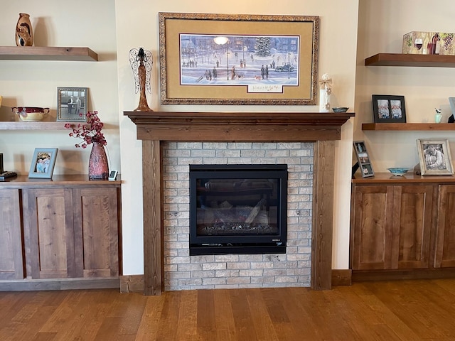 4195 Fox Hollow Dr, Helena, MT 59602 - detailed view of wood finished floors and a fireplace