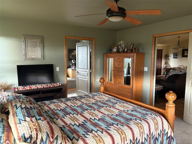 72822 Joes Ln, Arlee, MT 59821 - carpeted bedroom featuring a ceiling fan