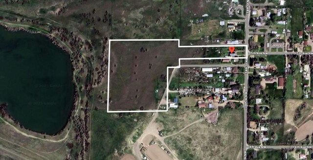 500 34th St NW, Great Falls, MT 59404 - aerial overview of property's location featuring property parcel outlined