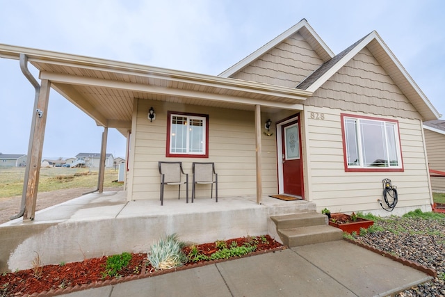 bungalow-style home featuring a porch