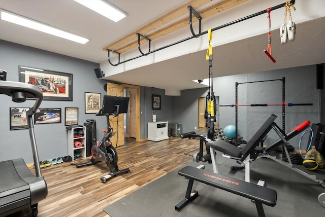 58 Morning View Way, Kalispell, MT 59901 - exercise room featuring wood finished floors and baseboards