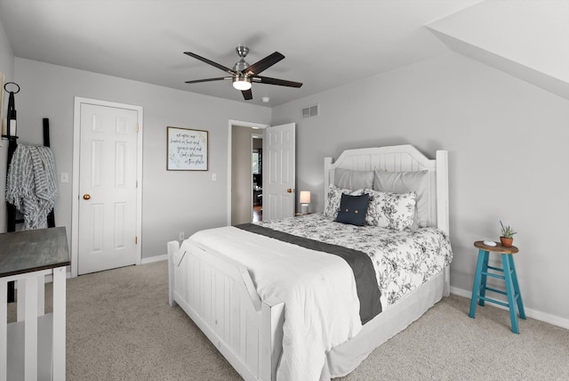 58 Morning View Way, Kalispell, MT 59901 - bedroom with light carpet, baseboards, and a ceiling fan
