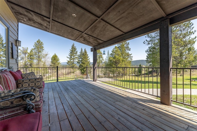 5550 Farm To Market Rd, Whitefish, MT 59937 - wooden deck featuring a mountain view