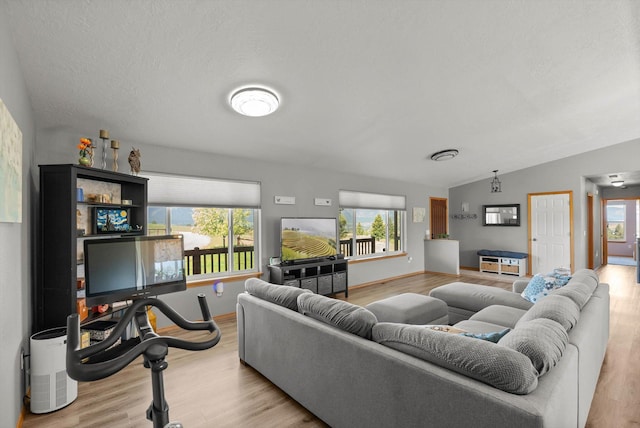 556 Fescue Slope Rd, Florence, MT 59833 - living area with wood finished floors, plenty of natural light, and vaulted ceiling