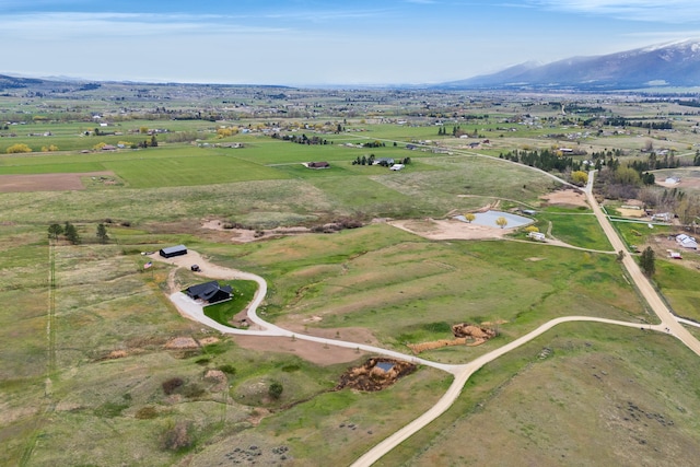 559 Stage Springs Ln, Stevensville, MT 59870 - aerial view of property's location with a mountain backdrop and rural landscape