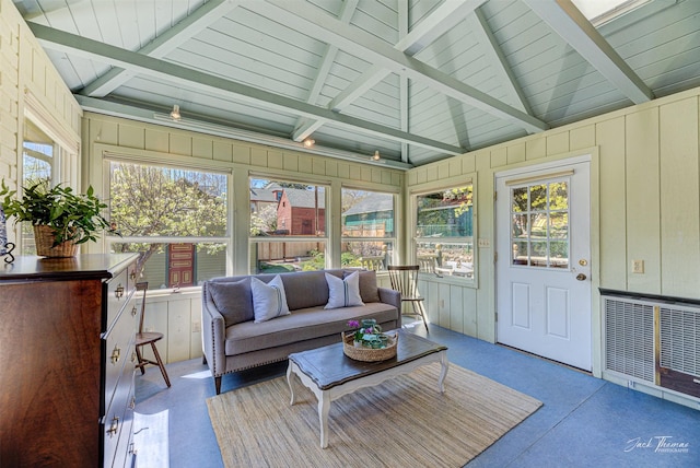 sunroom / solarium with an outdoor hangout area and healthy amount of natural light