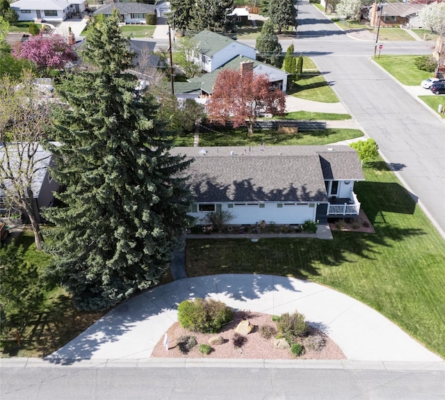 aerial perspective of suburban area