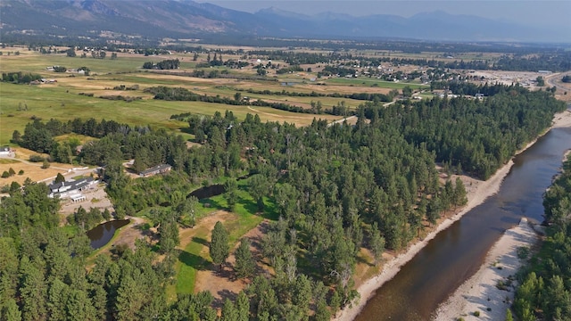 411 W River Rd, Hamilton, MT 59840 - aerial view of property and surrounding area featuring a water and mountain view