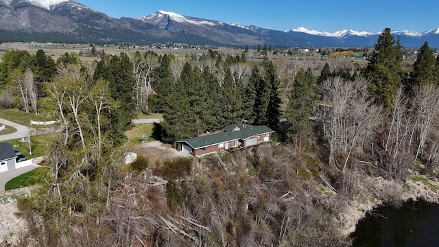 411 W River Rd, Hamilton, MT 59840 - aerial view of property and surrounding area with a mountainous background