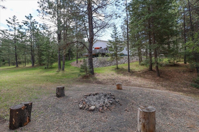 141 Aspen Ln, Eureka, MT 59917 - view of yard featuring a deck