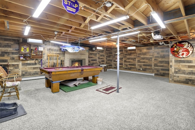 3313 5th Ave N, Great Falls, MT 59401 - recreation room with billiards, carpet, and wooden walls