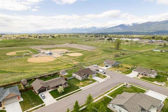 1317 Creekside Dr, Stevensville, MT 59870 - aerial view of residential area with a mountain backdrop