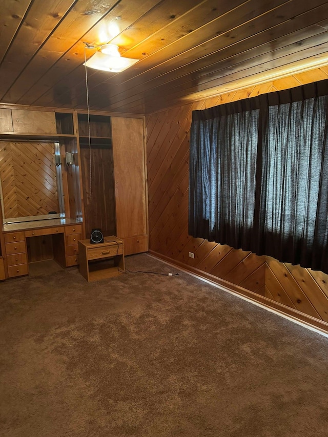 508-510 W Platinum St, Butte, MT 59701 - basement with wooden ceiling, carpet flooring, and wooden walls