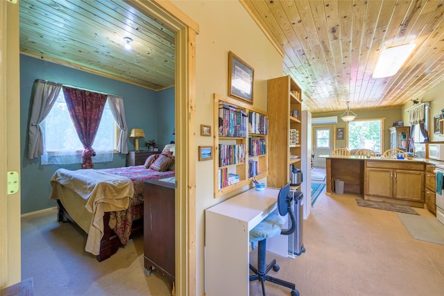 1500 River Rd W, Plains, MT 59859 - bedroom with light carpet and wood ceiling