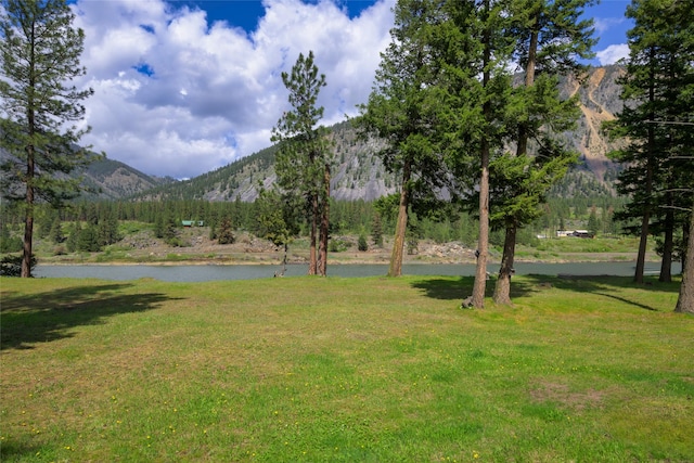 1500 River Rd W, Plains, MT 59859 - view of grassy yard with a water and mountain view