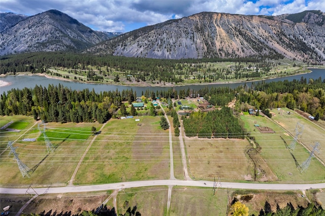 1500 River Rd W, Plains, MT 59859 - aerial view of a water and mountain view and a heavily wooded area