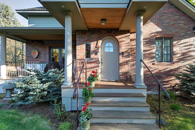 145 E Beckwith Ave, Missoula, MT 59801 - property entrance featuring brick siding and covered porch