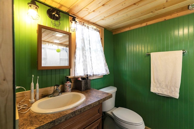 4358 Charlotte Way, Stevensville, MT 59870 - bathroom with vanity and wooden ceiling