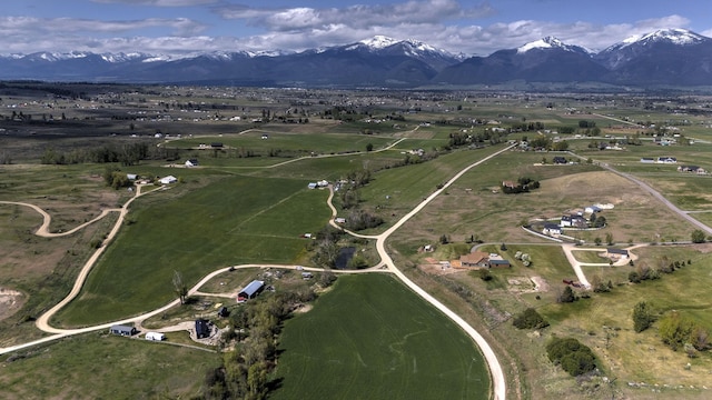 4358 Charlotte Way, Stevensville, MT 59870 - aerial view of property and surrounding area featuring mountains and rural landscape