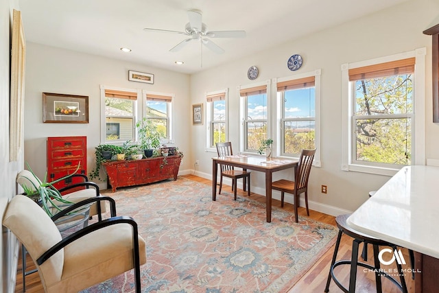 202 Blake St, Helena, MT 59601 - dining space with plenty of natural light, ceiling fan, baseboards, and recessed lighting