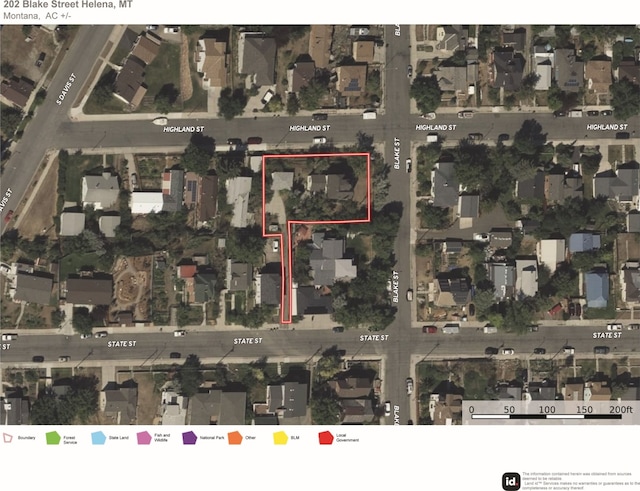 202 Blake St, Helena, MT 59601 - map / location featuring property boundaries highlighted