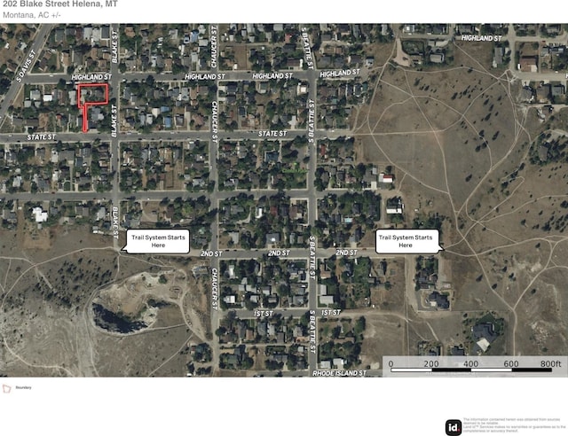 202 Blake St, Helena, MT 59601 - aerial overview of property's location