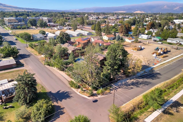 aerial perspective of suburban area featuring mountains