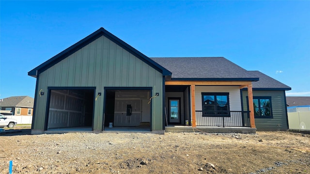 1116 Choteau Ave, Great Falls, MT 59404 - modern farmhouse with a porch, a shingled roof, a garage, and board and batten siding