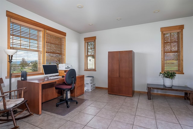 36496 Ridgeway Ct, Polson, MT 59860 - home office with light tile patterned floors and baseboards