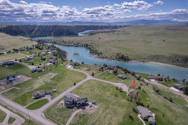 36496 Ridgeway Ct, Polson, MT 59860 - aerial overview of property's location with a water and mountain view