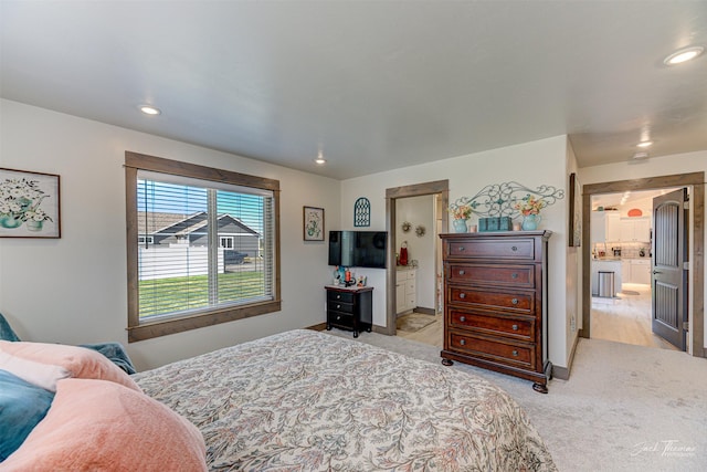 2966 Vermillion Way E, Helena, MT 59635 - bedroom featuring ensuite bath, recessed lighting, and light colored carpet