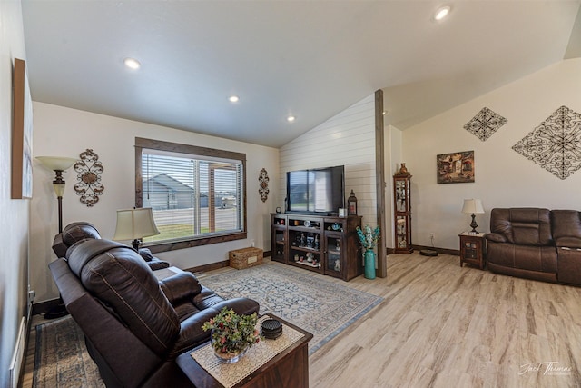 2966 Vermillion Way E, Helena, MT 59635 - living room with vaulted ceiling, light wood-type flooring, and recessed lighting