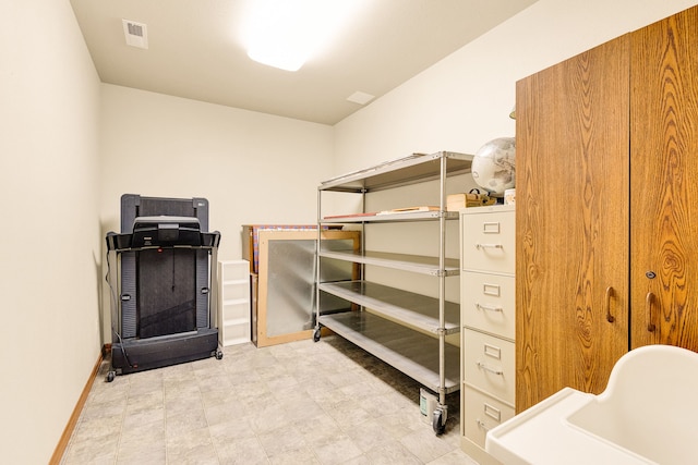 view of storage area