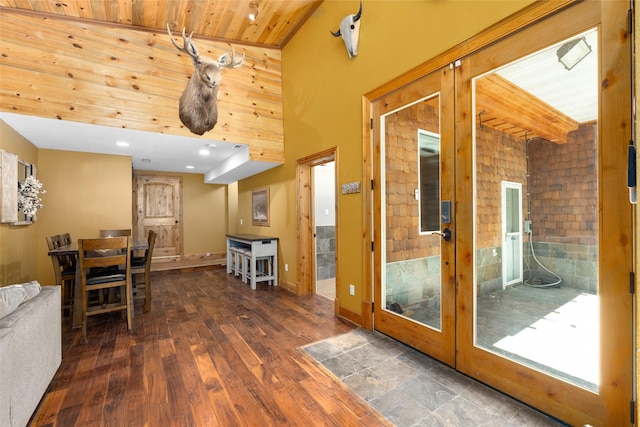 1492 Mcmannamy Draw, Kalispell, MT 59901 - dining area with wooden ceiling and wood finished floors