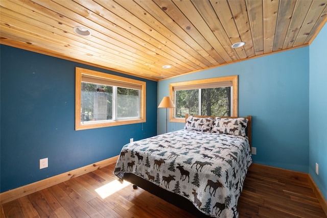 1492 Mcmannamy Draw, Kalispell, MT 59901 - bedroom featuring wooden ceiling, wood-type flooring, and recessed lighting