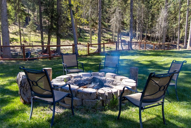 1492 Mcmannamy Draw, Kalispell, MT 59901 - view of yard featuring an outdoor fire pit
