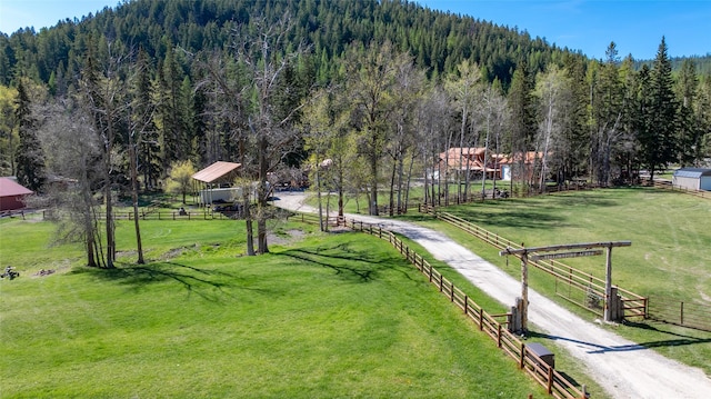 1492 Mcmannamy Draw, Kalispell, MT 59901 - view of community with a wooded view, a rural view, and driveway