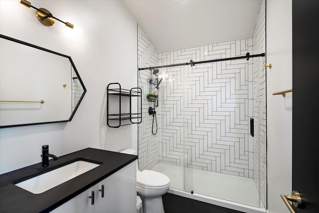 772 Denver St Unit A & B, Whitefish, MT 59937 - bathroom featuring a shower stall, toilet, and vanity