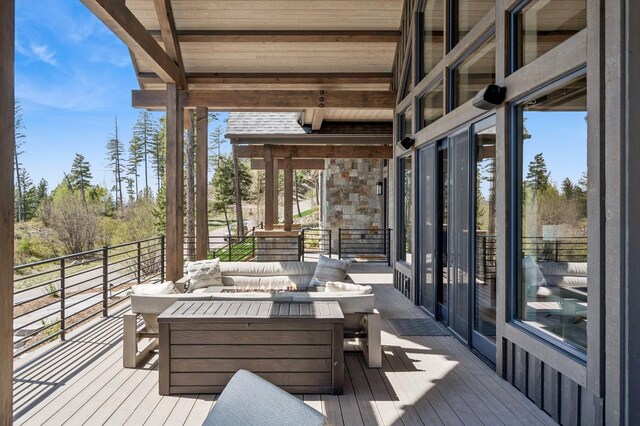 145 Elk Highlands Dr, Whitefish, MT 59937 - deck with an outdoor hangout area