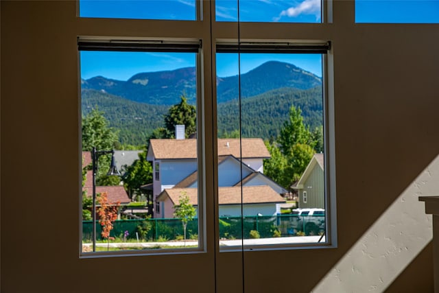 doorway with a mountain view