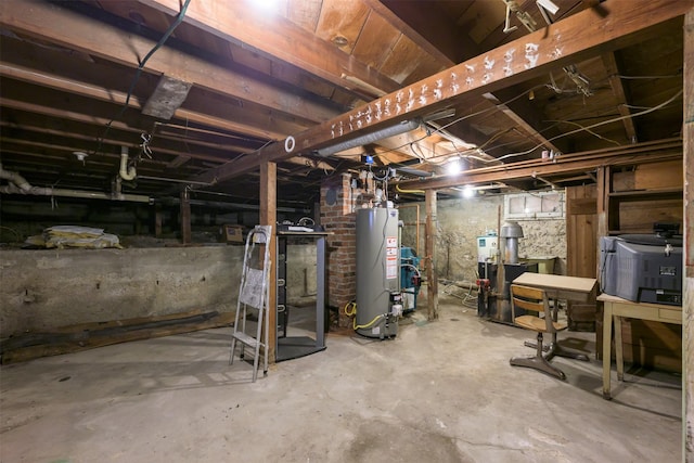 412 Spruce St, Anaconda, MT 59711 - unfinished below grade area featuring gas water heater