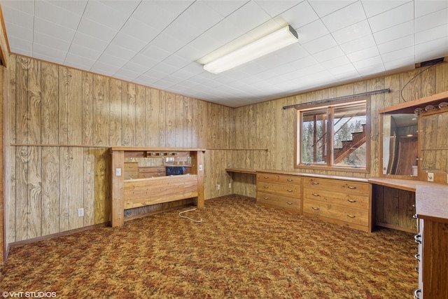 222 Lundeen Rd, Eureka, MT 59917 - misc room with carpet floors and wood walls