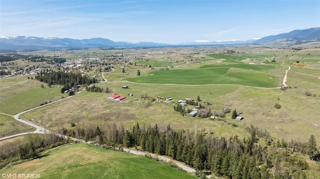 222 Lundeen Rd, Eureka, MT 59917 - aerial overview of property's location featuring a mountainous background